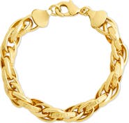 Sterling Forever Chunky Textured Chain Bracelet