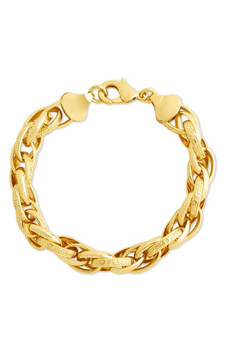 Sterling Forever Chunky Textured Chain Bracelet