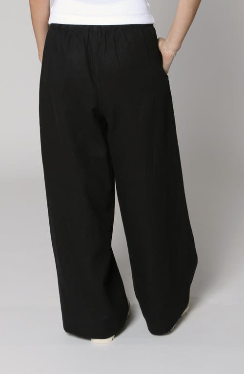 Leisure Lab Linen Palazzo Pant In Black