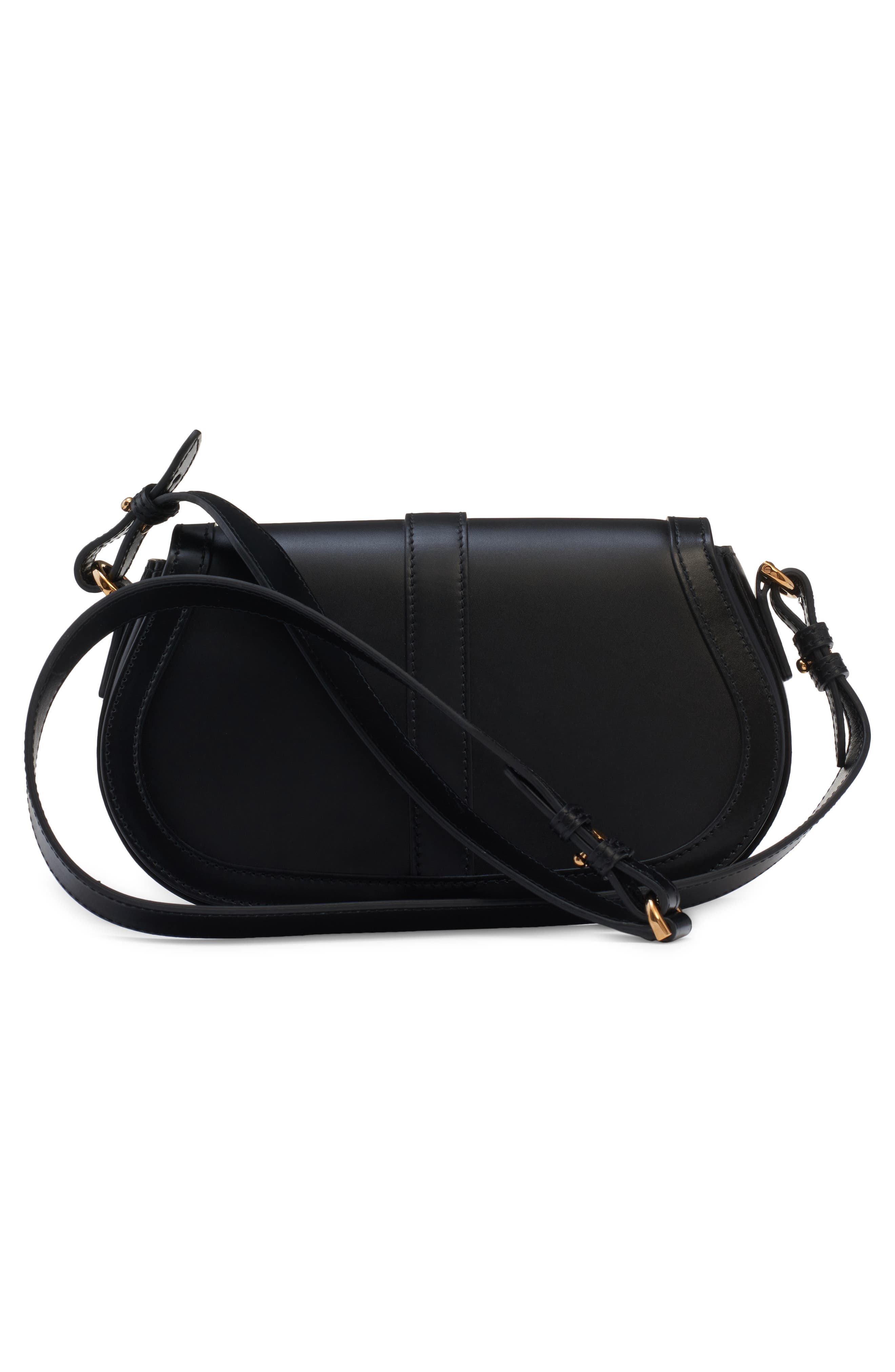 Versace Medium Greca Goddess Leather Shoulder Bag, Alternate, color, Black-Versace Gold