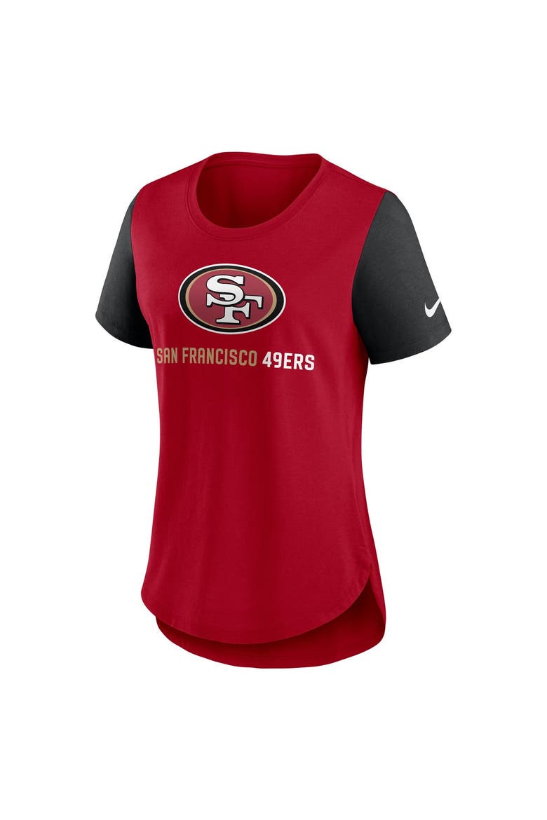 Women's Nike Scarlet San Francisco 49ers Nod Tri-Blend T-Shirt, Alternate, color, Scarlet