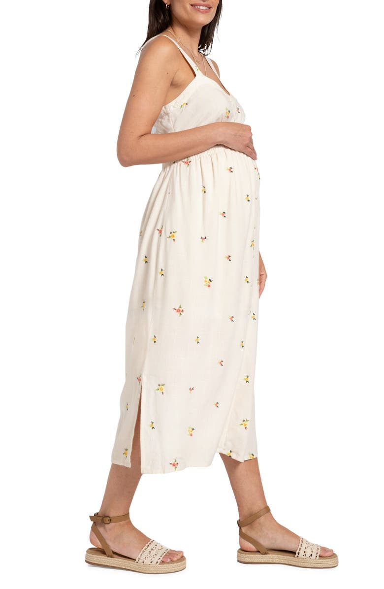 Seraphine Embroidered Button-Down Maternity/Nursing Sundress, Alternate, color, 