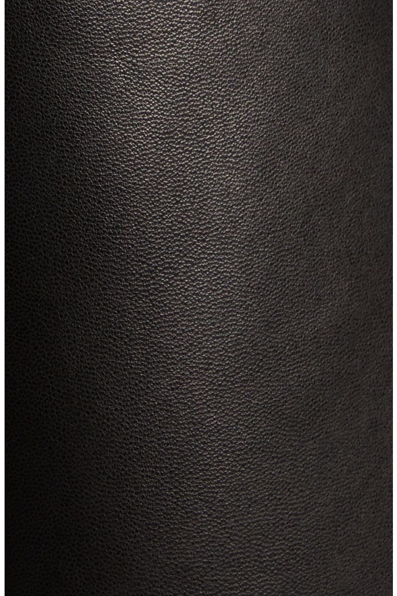 Rounded Leg Lambskin Leather Pants, Alternate, color, 1000 BLACK