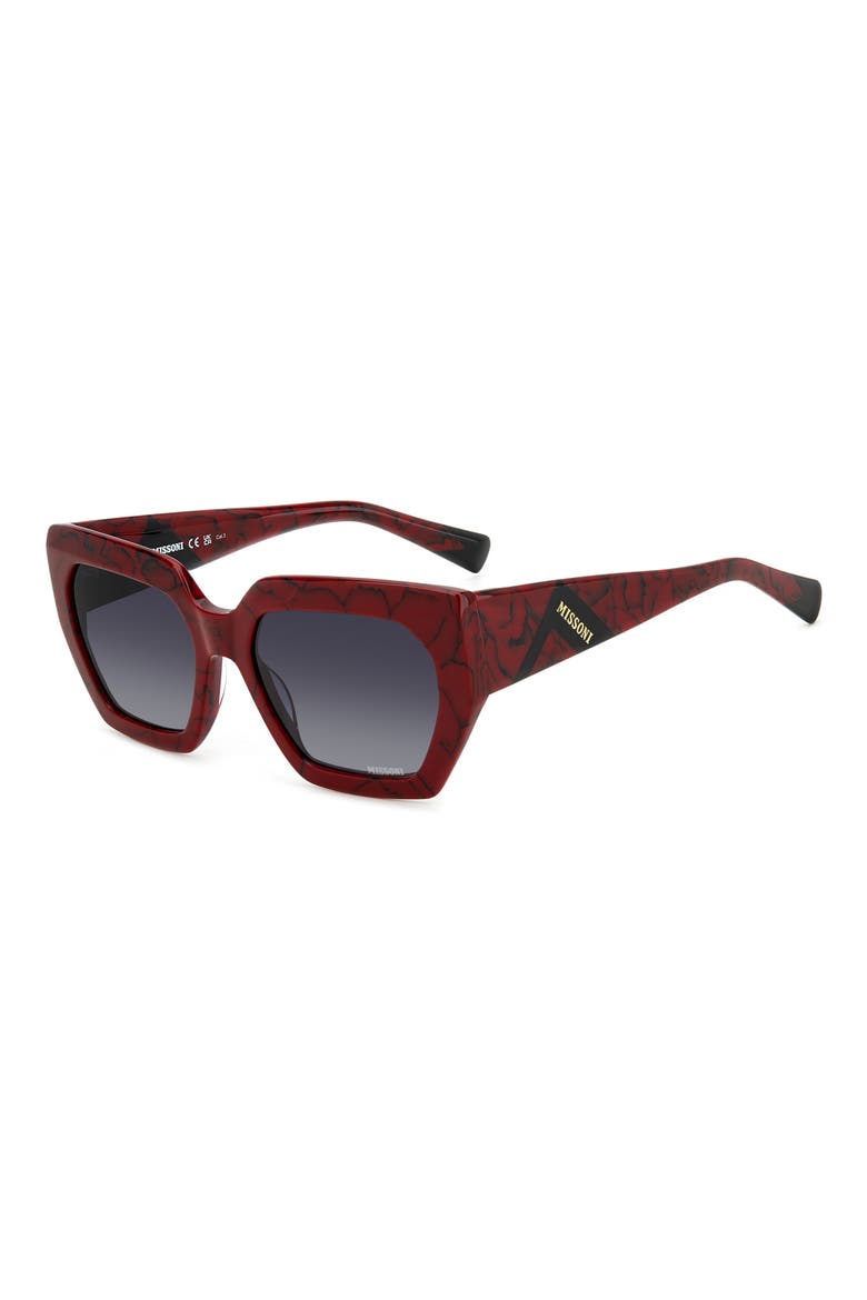 55mm Square Sunglasses, Alternate, color, MARBLE RED