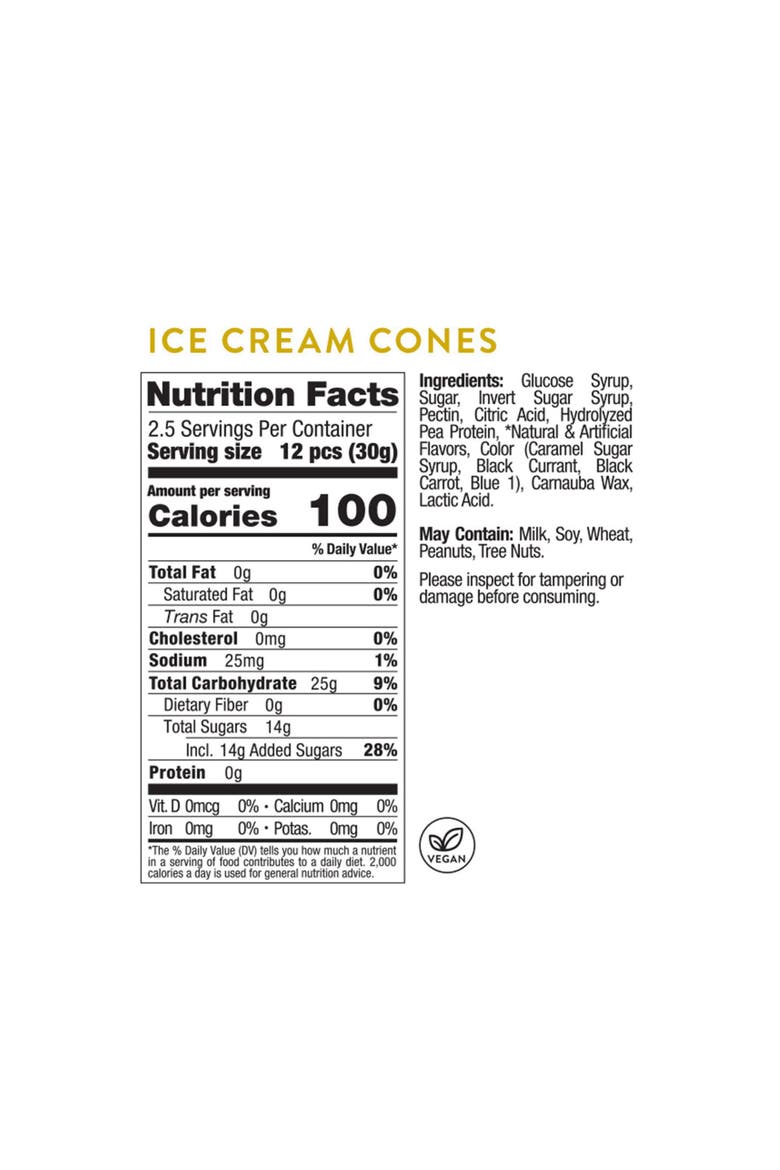 Peanuts Charlie Brown Ice Cream Cone Gummies, Alternate, color, NO COLOR