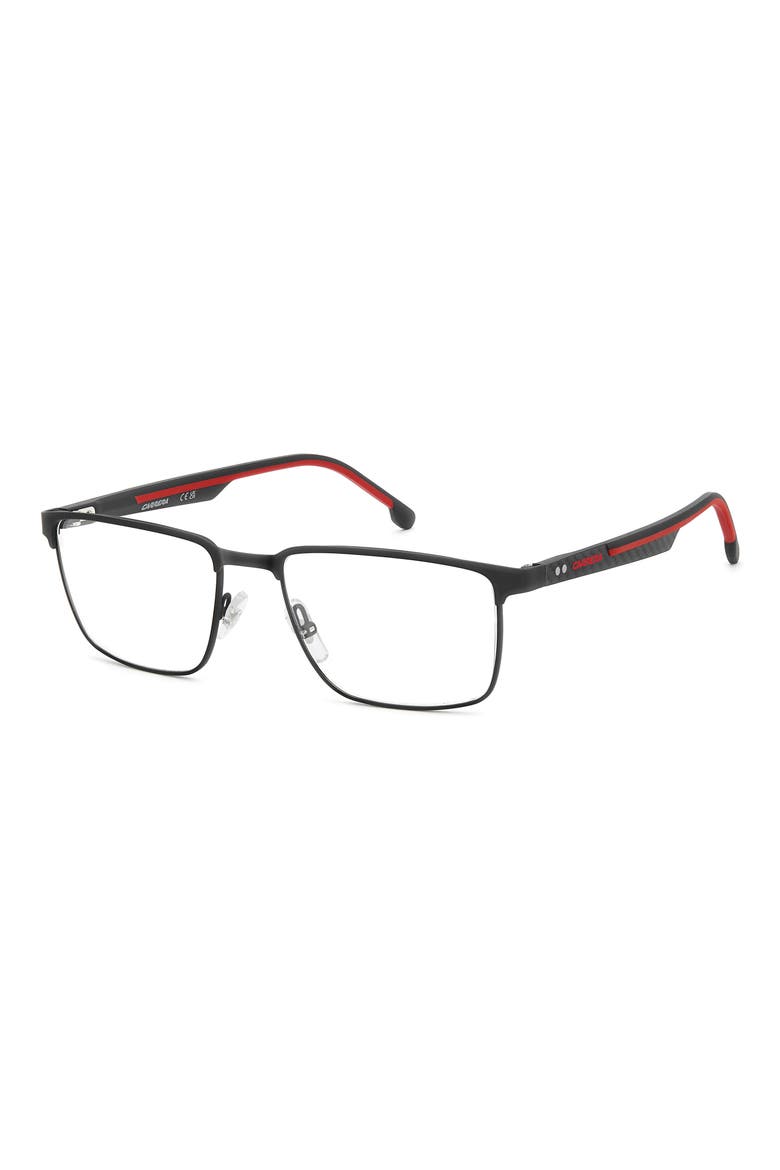 55mm Rectangular Optical Glasses, Alternate, color, MATTE BLACK RED