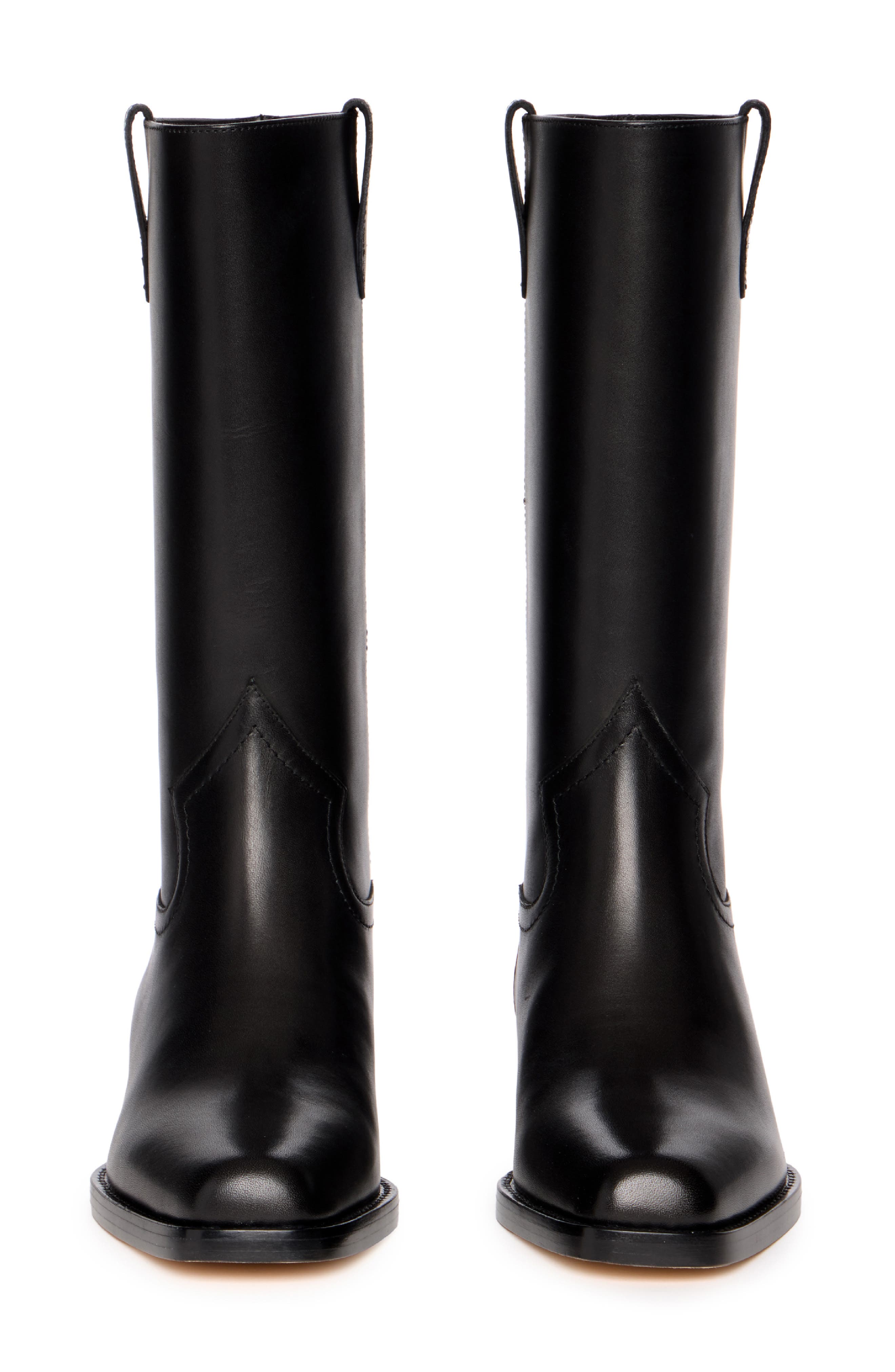Goldie Leather Boot, Alternate, color, BLACK