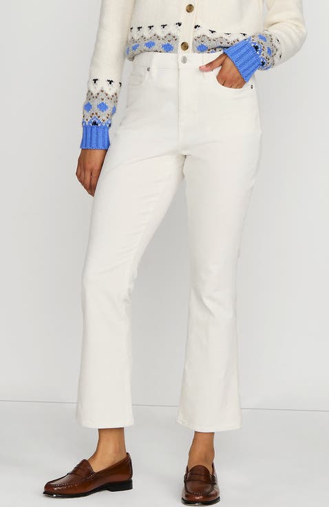 High Rise Corduroy Kick Crop Pants