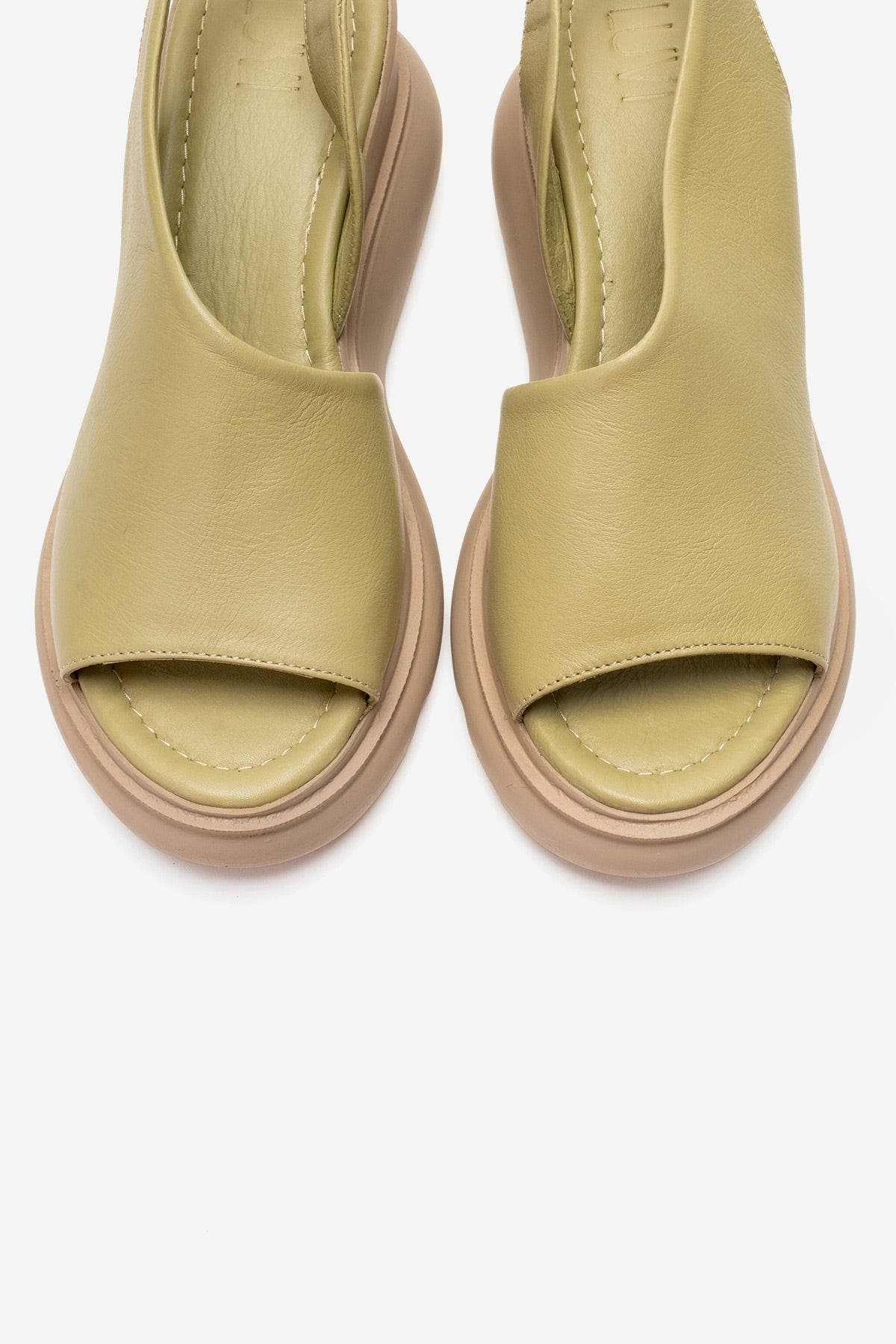 Agusto Leather Platform Sandal, Alternate, color, Green