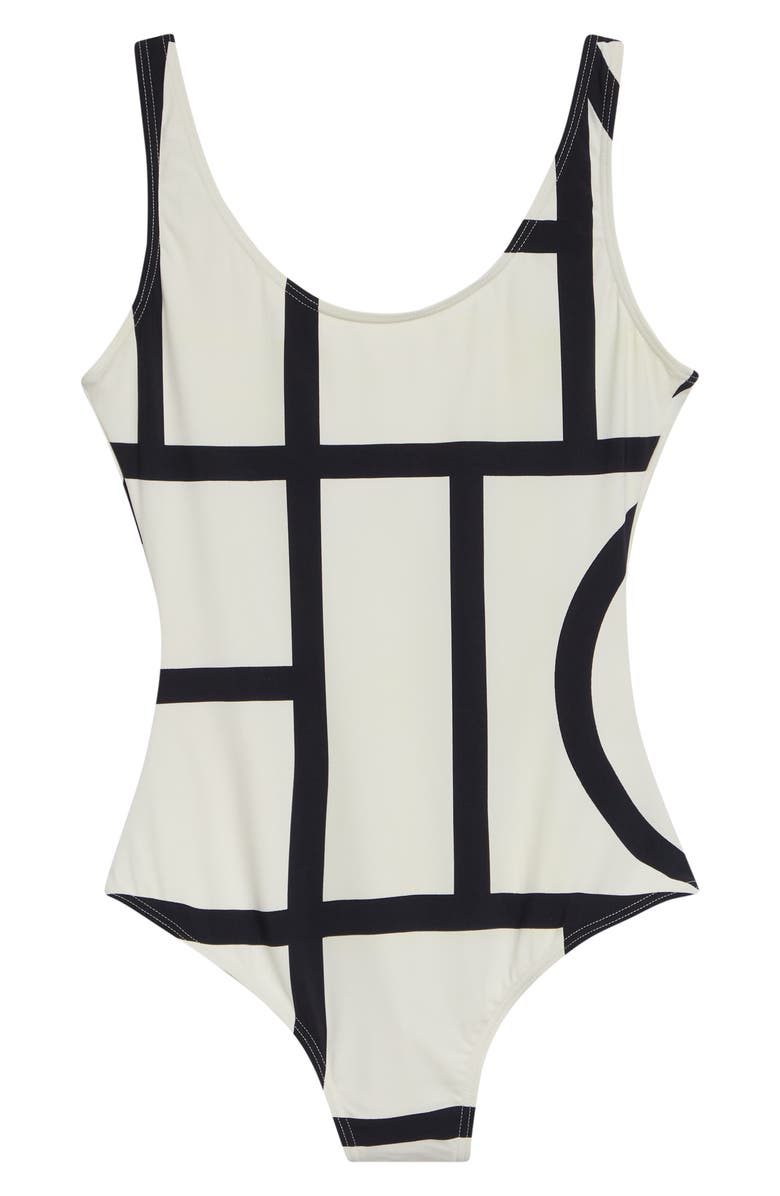 TOTEME Logo One-Piece Swimsuit, Alternate, color, Tofu
