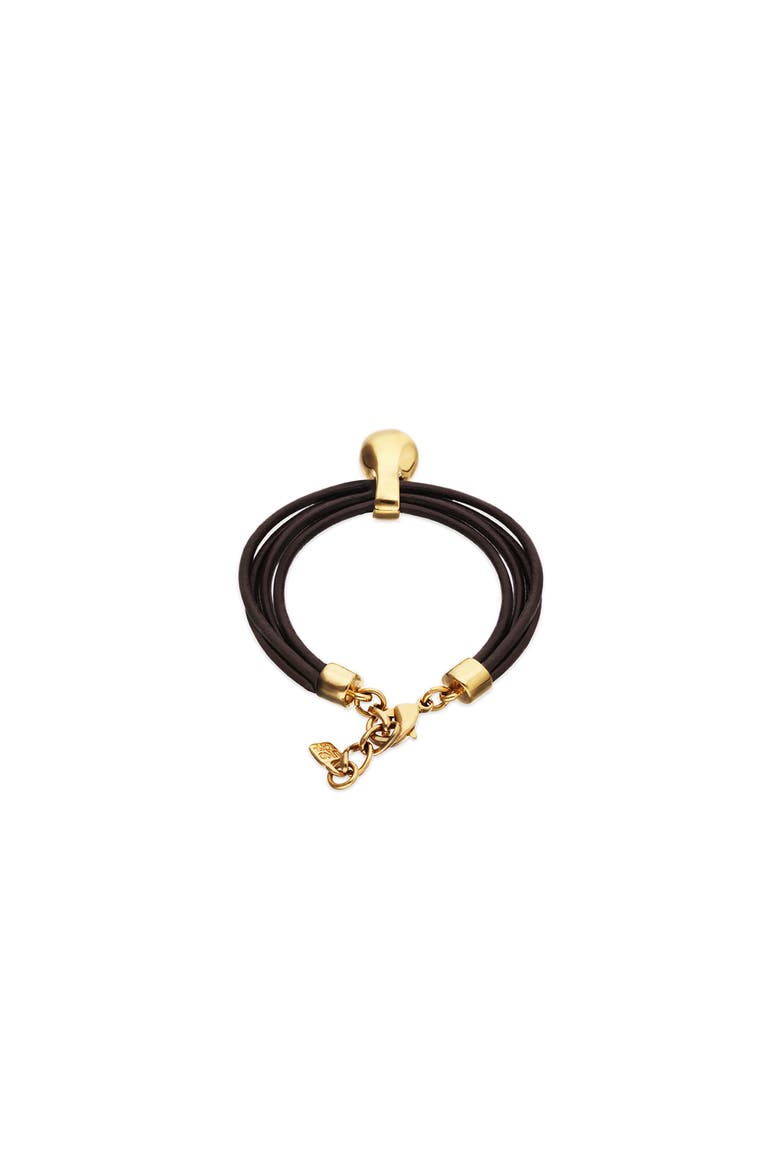 Leather Strap with 18K Gold-Plated Dial, Alternate, color, Gold
