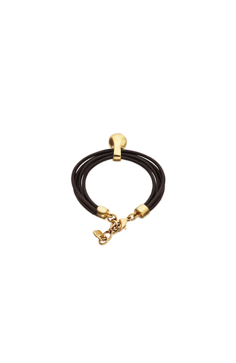 UNODE50 Leather strap with 18k gold-plated dial, Alternate, color, Gold