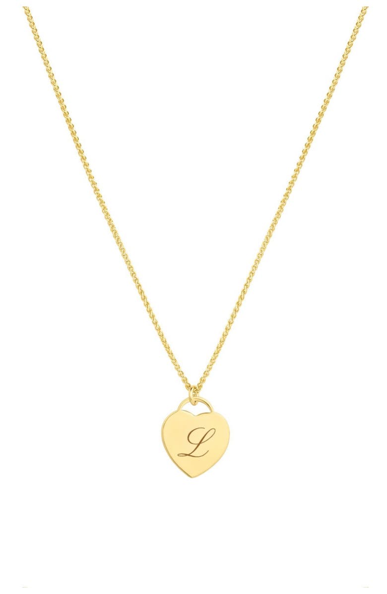Set & Stones Alice Initial Heart Necklace, Main, color, Gold / L