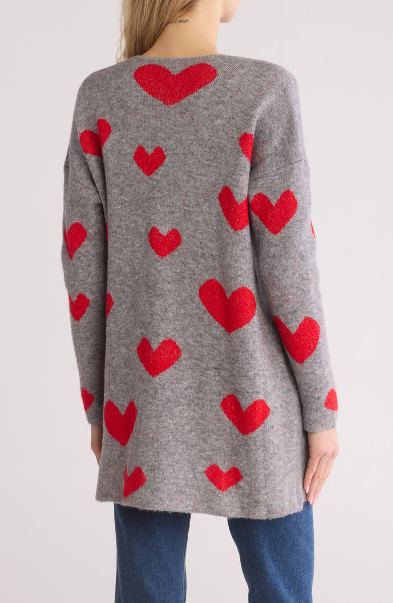 Vigoss Heart Open Front Cardigan, Alternate, color, 