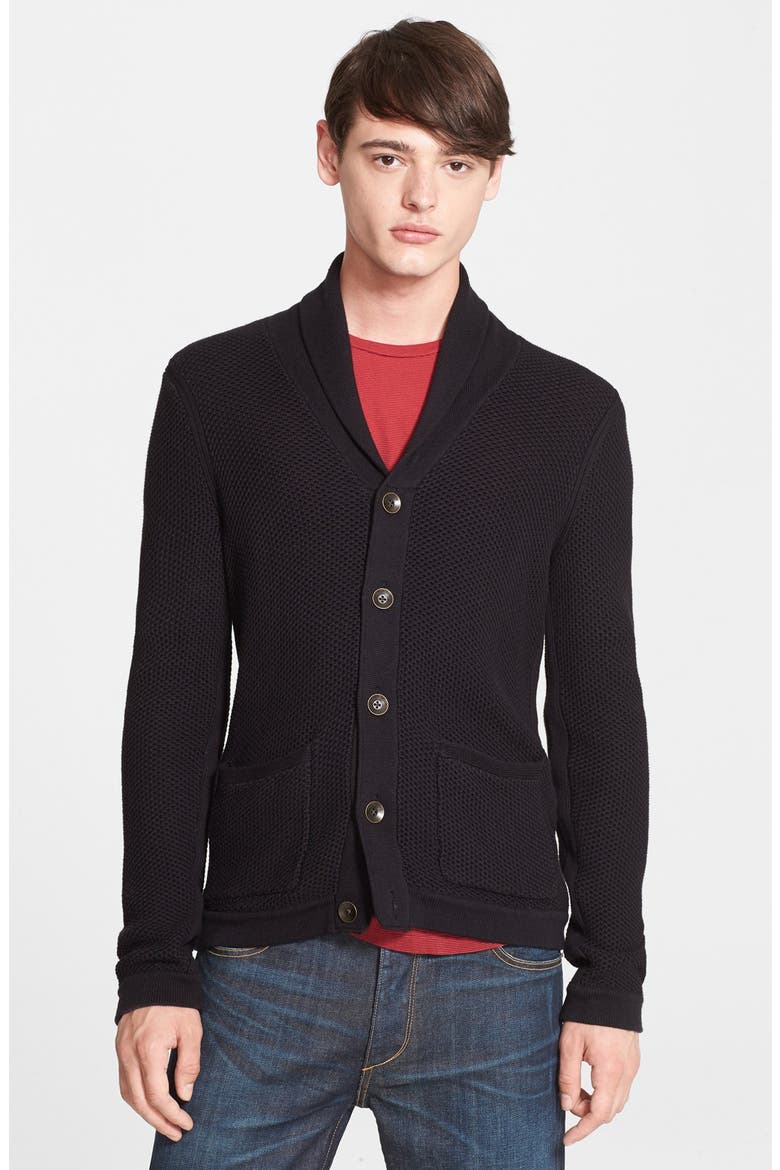 Standard Issue 'Avery' Shawl Collar Cardigan, Main, color, BLACK