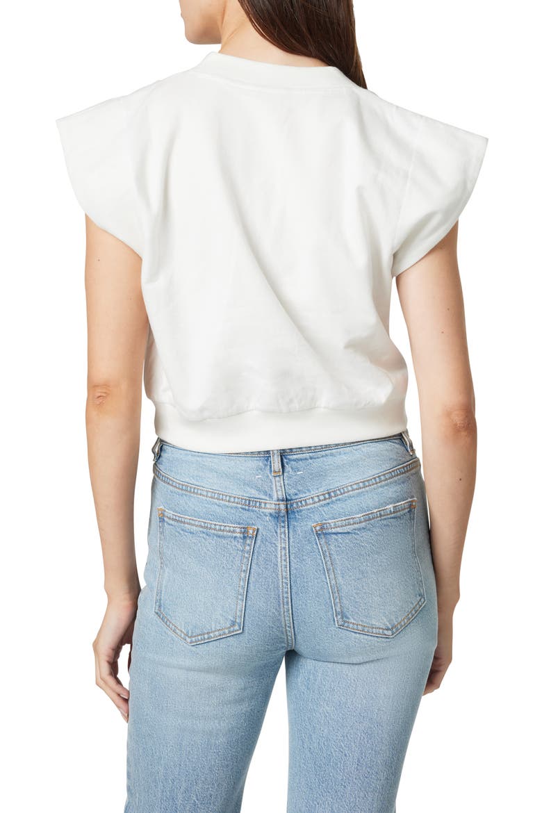 Extended Shoulder Crop Knit Top, Alternate, color, MARSHMALLOW