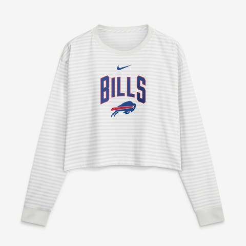 Women's Nike White Buffalo Bills Loose Fit Crop Top