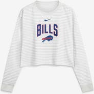 Nike Women's Nike White Buffalo Bills Loose Fit Crop Top