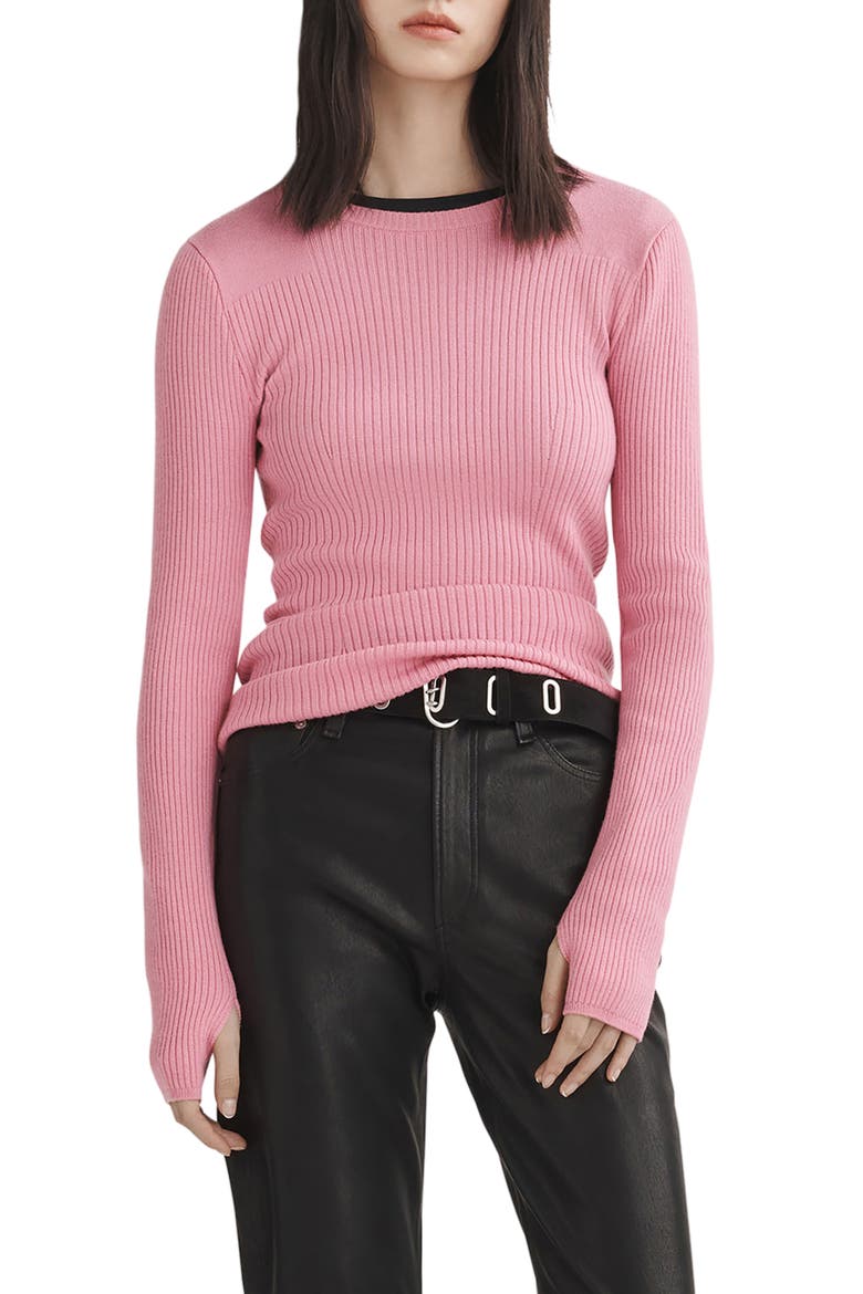 Audrina Rib Sweater, Main, color, FUCHSIA