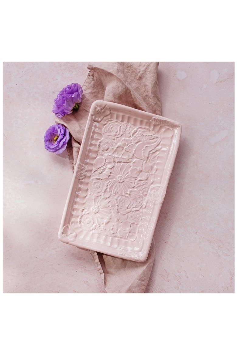 Pietri Fiori Rectangular Platter, Alternate, color, PINK
