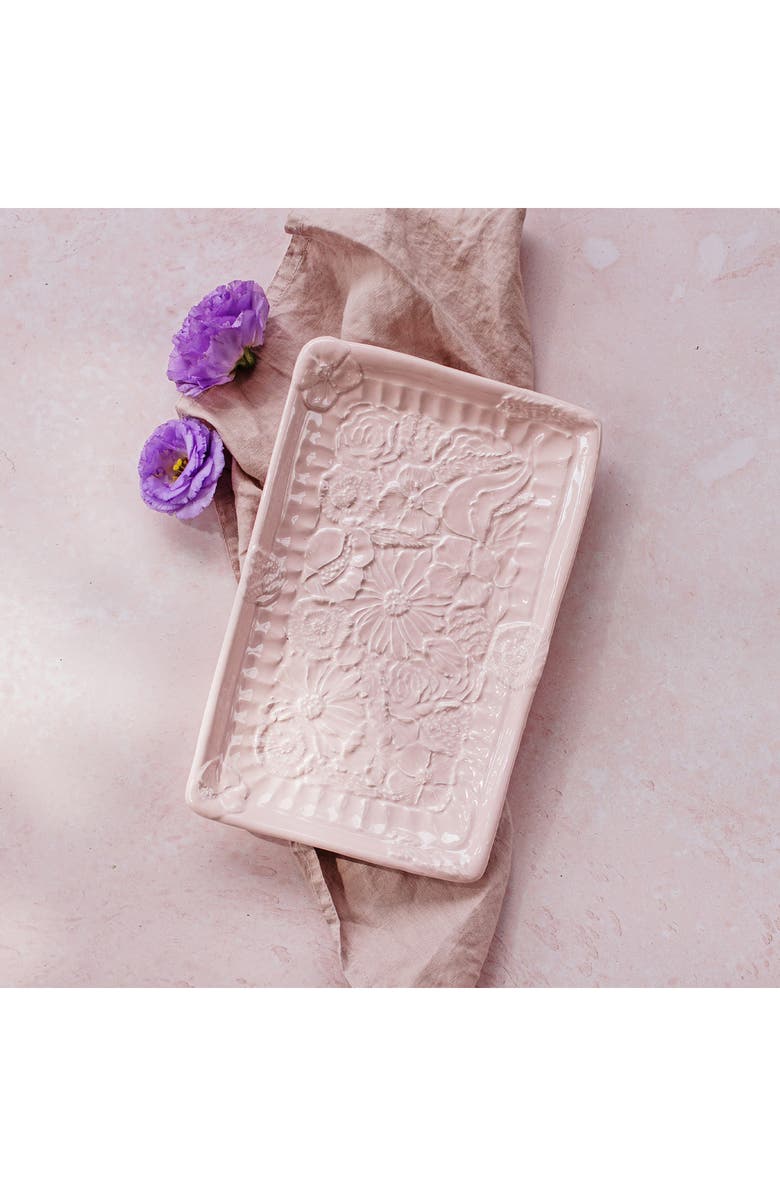 VIETRI Pietri Fiori Rectangular Platter, Alternate, color, Pink