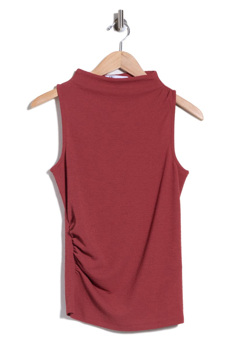 Textured Boat Neck Sleeveless Top, Alternate, color, MAHOGANY