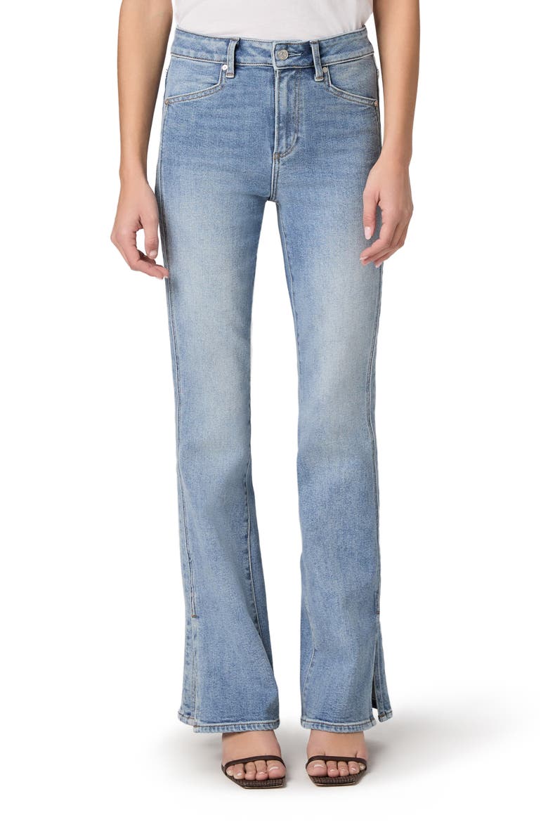 Laurel Canyon High Waist Slit Cuff Bootcut Jeans, Main, color, CANALS