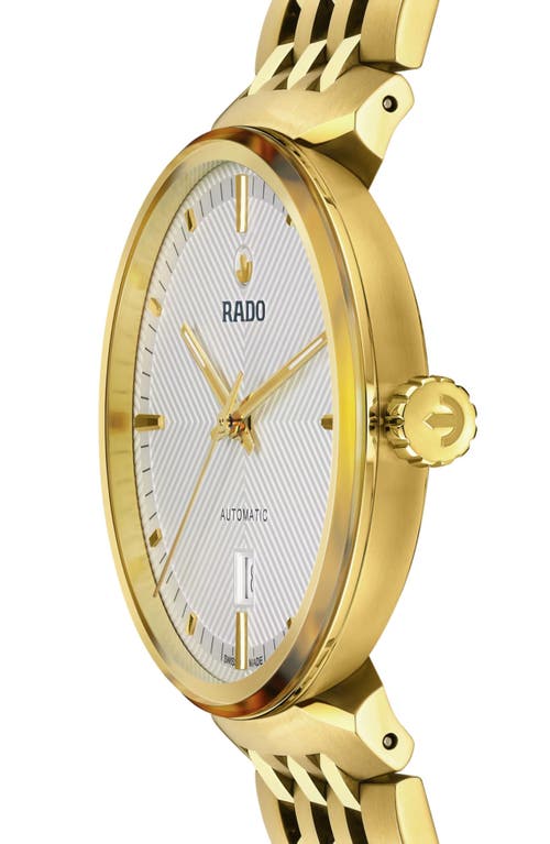 Rado Unisex Swiss Automatic Florence Gold Pvd Stainless Steel Bracelet Watch 39mm In Gold
