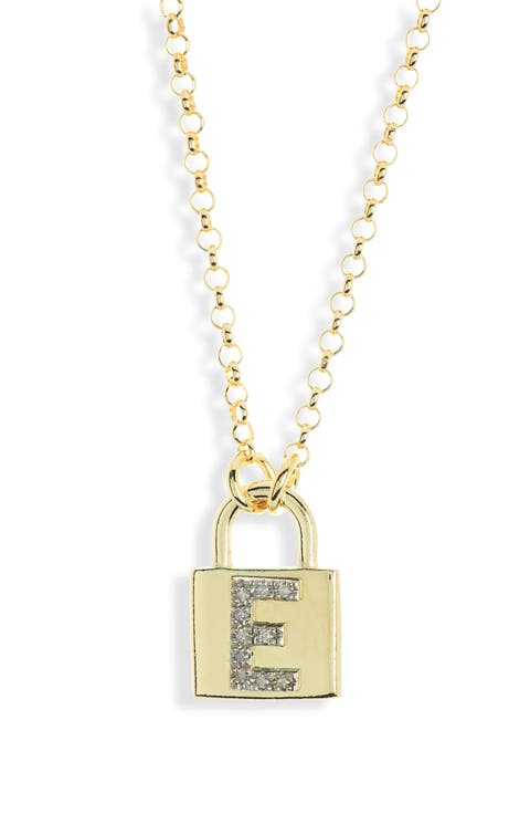 Diamond Padlock Initial Pendant Necklace - 0.12ct.