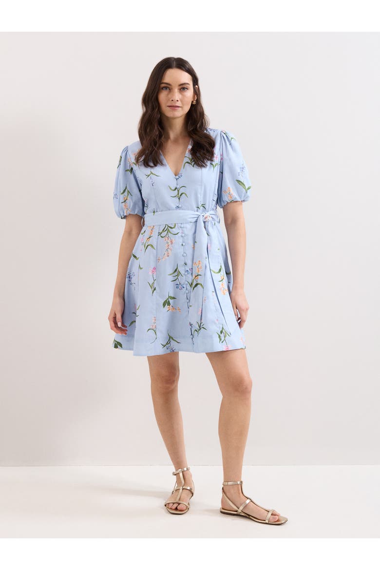 Velma Floral Mini Dress, Alternate, color, Blue