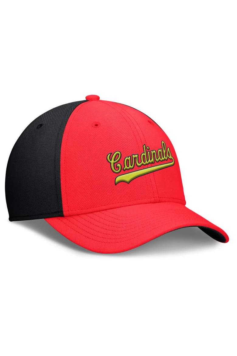 Men's Nike Crimson/Black St. Louis Cardinals Neon 90s Rise SwooshFlex Hat, Alternate, color, Crimson