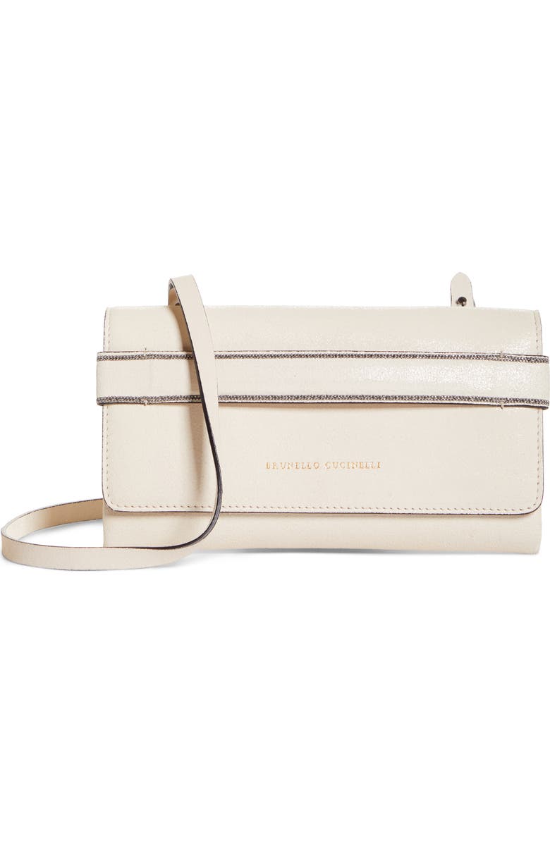Brunello Cucinelli Mini City Leather Crossbody Bag, Main, color,