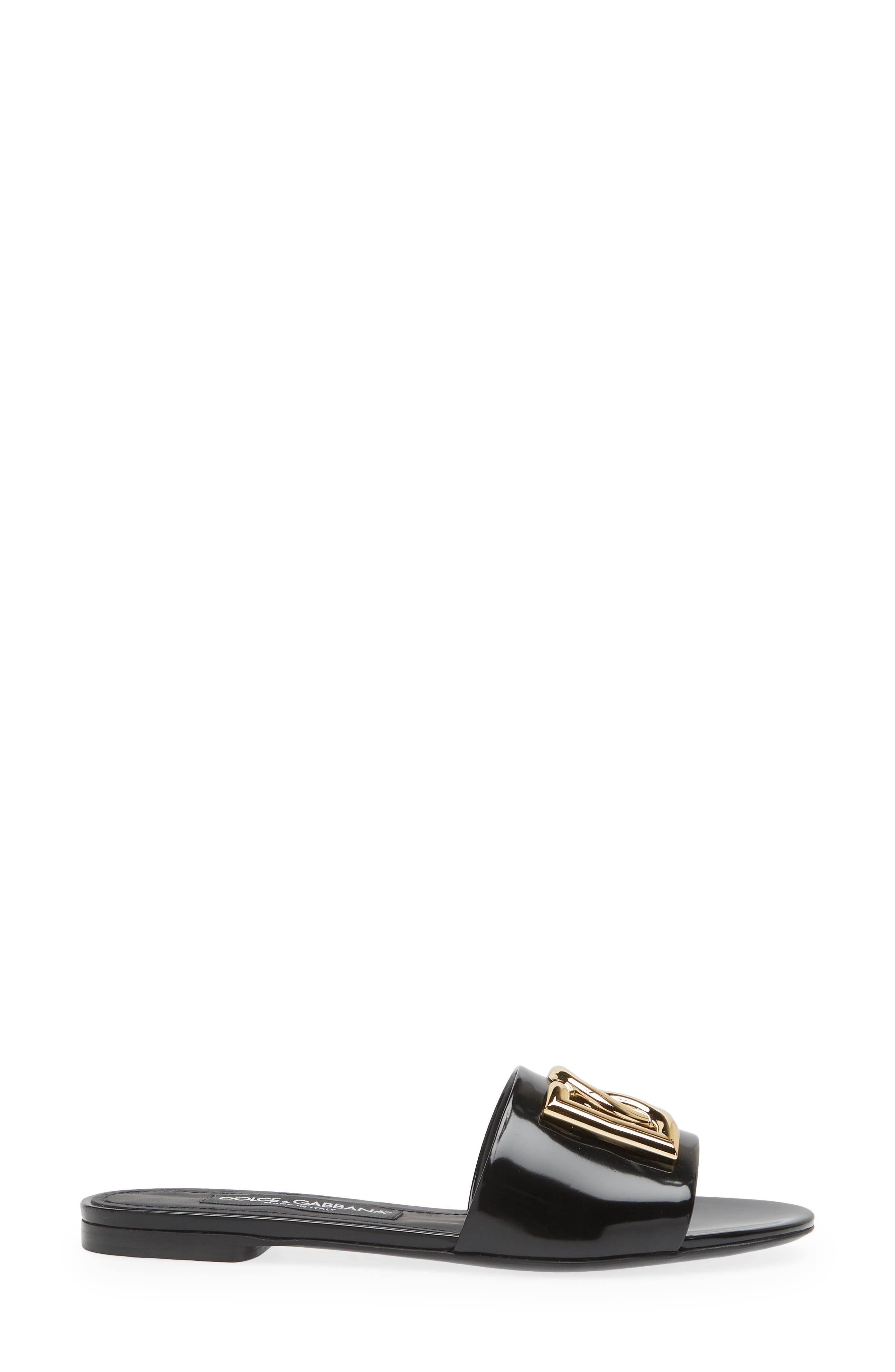 Dolce&Gabbana DG Logo Slide Sandal, Alternate, color, Black