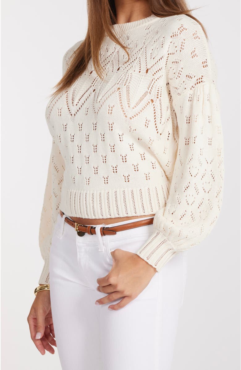 Bishop + Young Favorite Pointelle Sweater, Alternate, color, Cloud