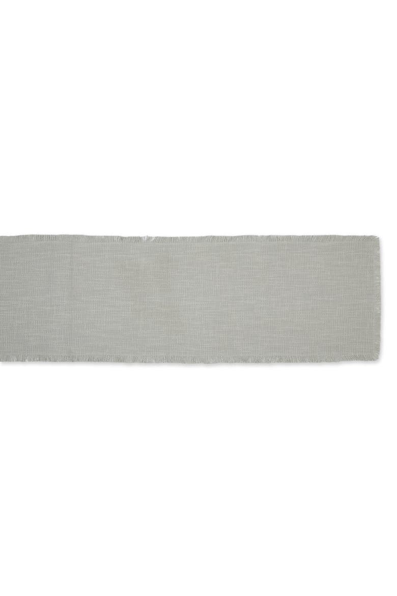 Basket Fringe Table Runner 14.5x72", Alternate, color, Light Rain