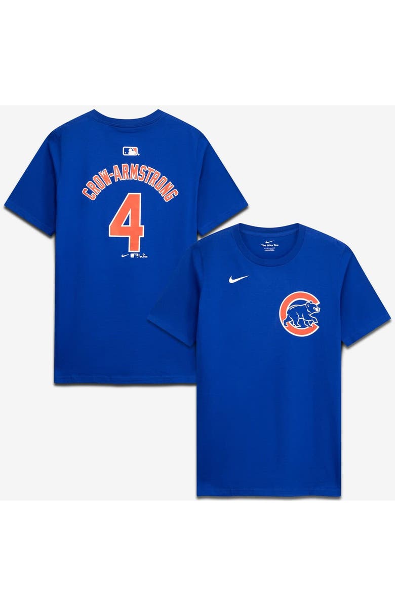 Nike Youth Nike Pete Crow-Armstrong Royal Chicago Cubs Name & Number T-Shirt, Main, color, Royal