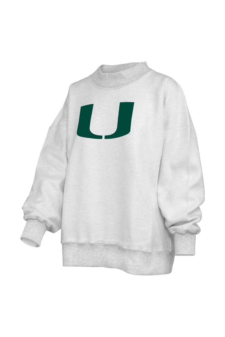 Women's Pressbox  Heather Gray Miami Hurricanes Reversible Sweatshirt, Alternate, color, Heather Gray