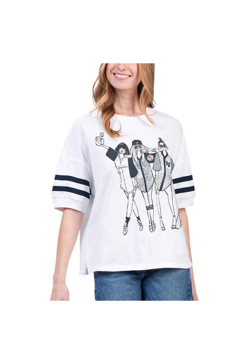 G-III 4HER BY CARL BANKS Women's G-III 4Her by Carl Banks White New York Yankees Winners Half-Sleeve Fashion Top, Main, color, 