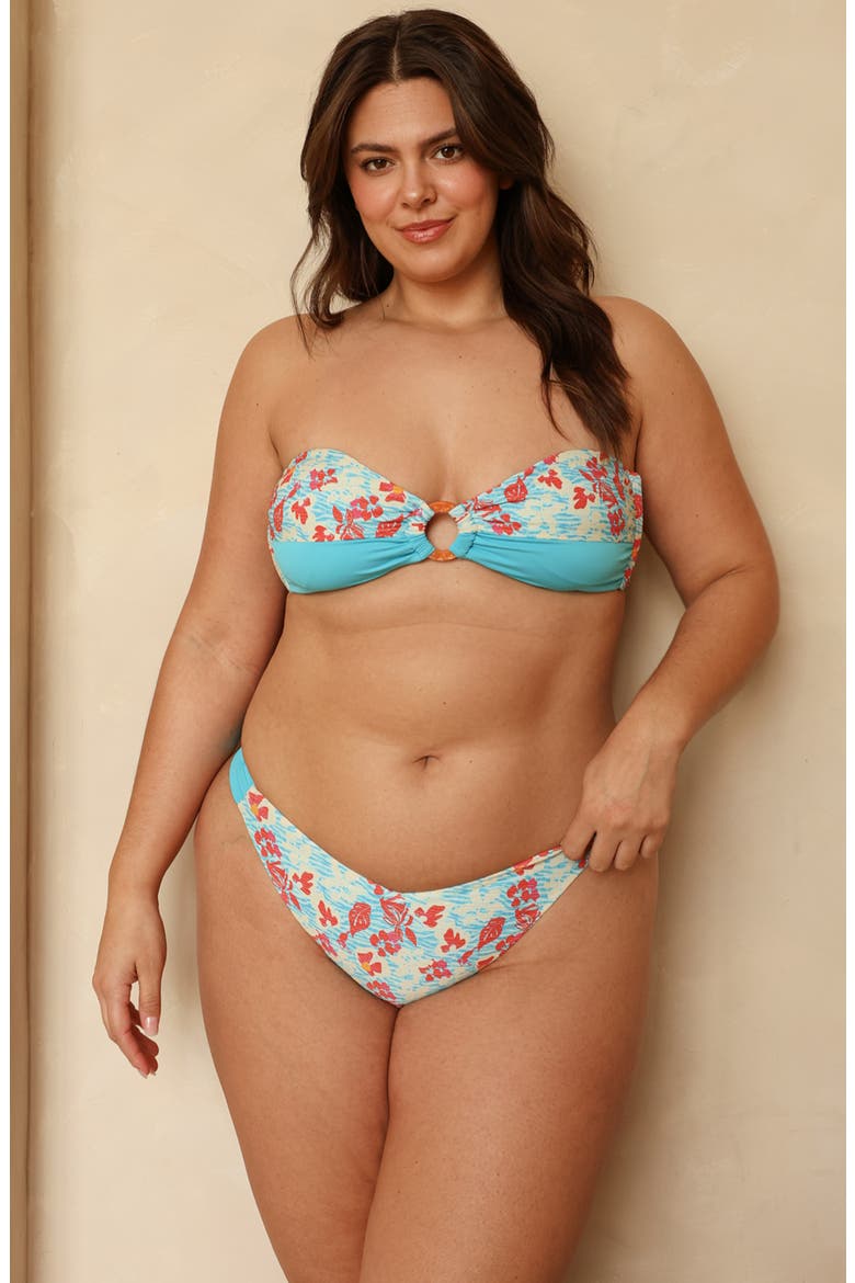 Disco Bandeau Bikini Top, Alternate, color, Botanica