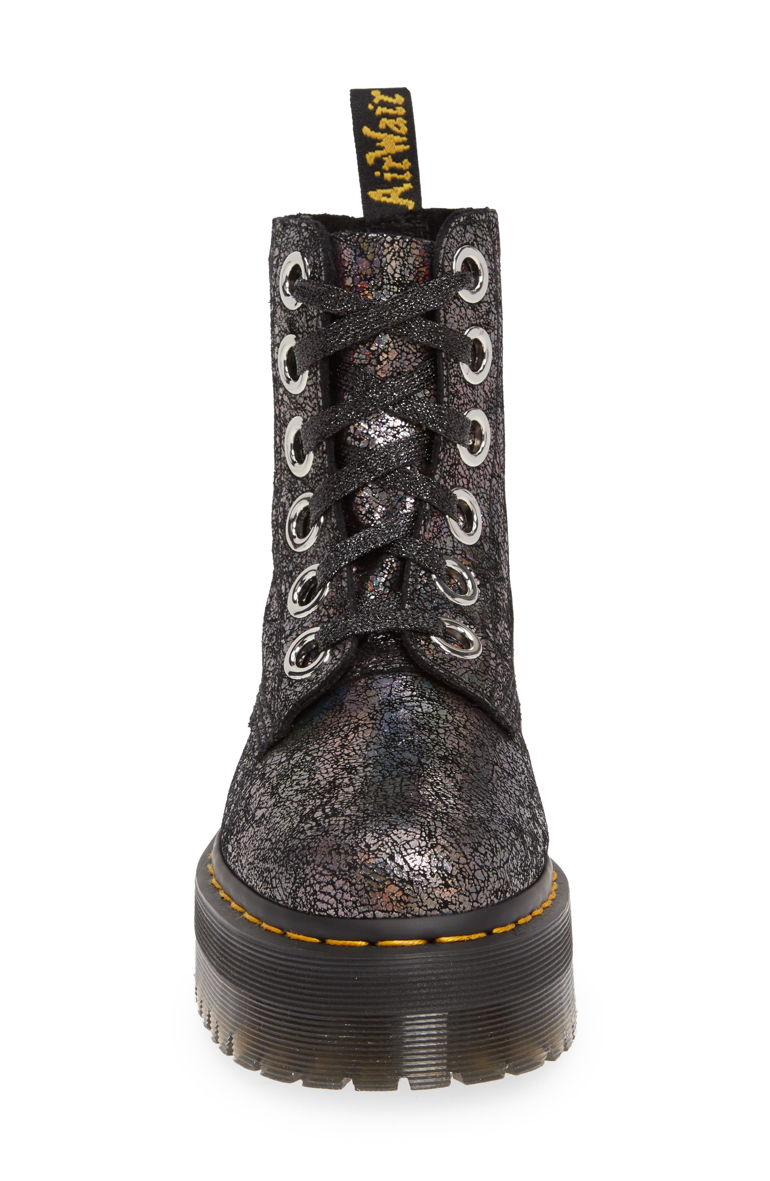 Molly Crackle Boot, Alternate, color, GUNMETAL IRIDESCENT CRACKLE