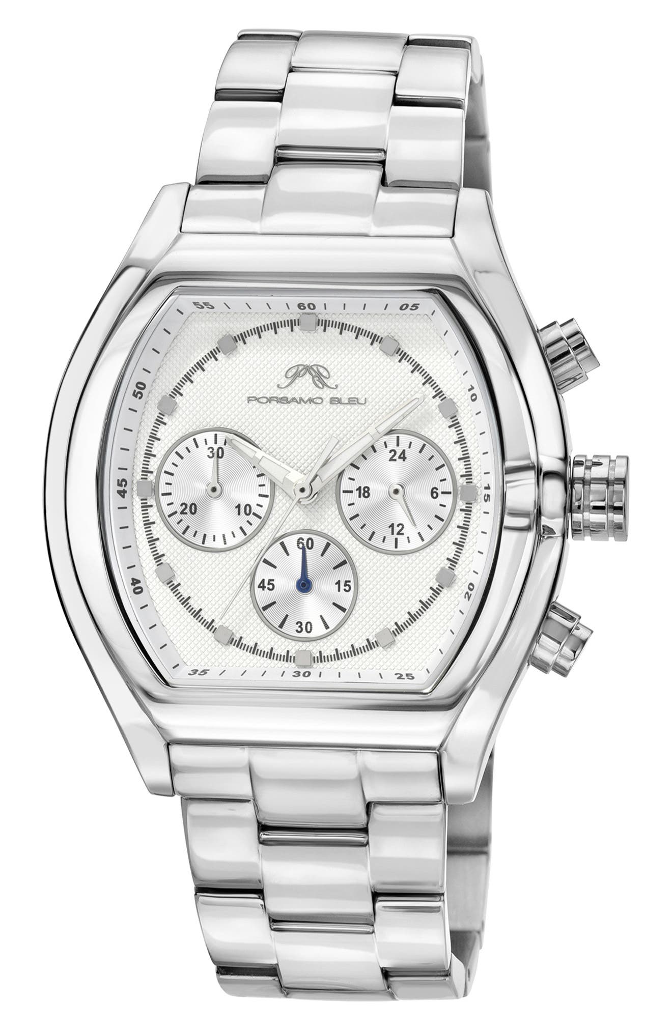 PORSAMO BLEU Roman Chronograph Bracelet Watch, 42mm