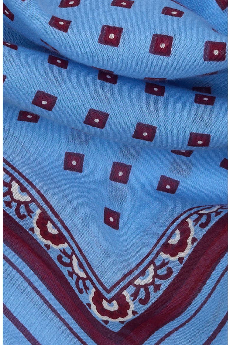Beaded Bandana in Cotton Blend, Alternate, color, RETRO BLUE