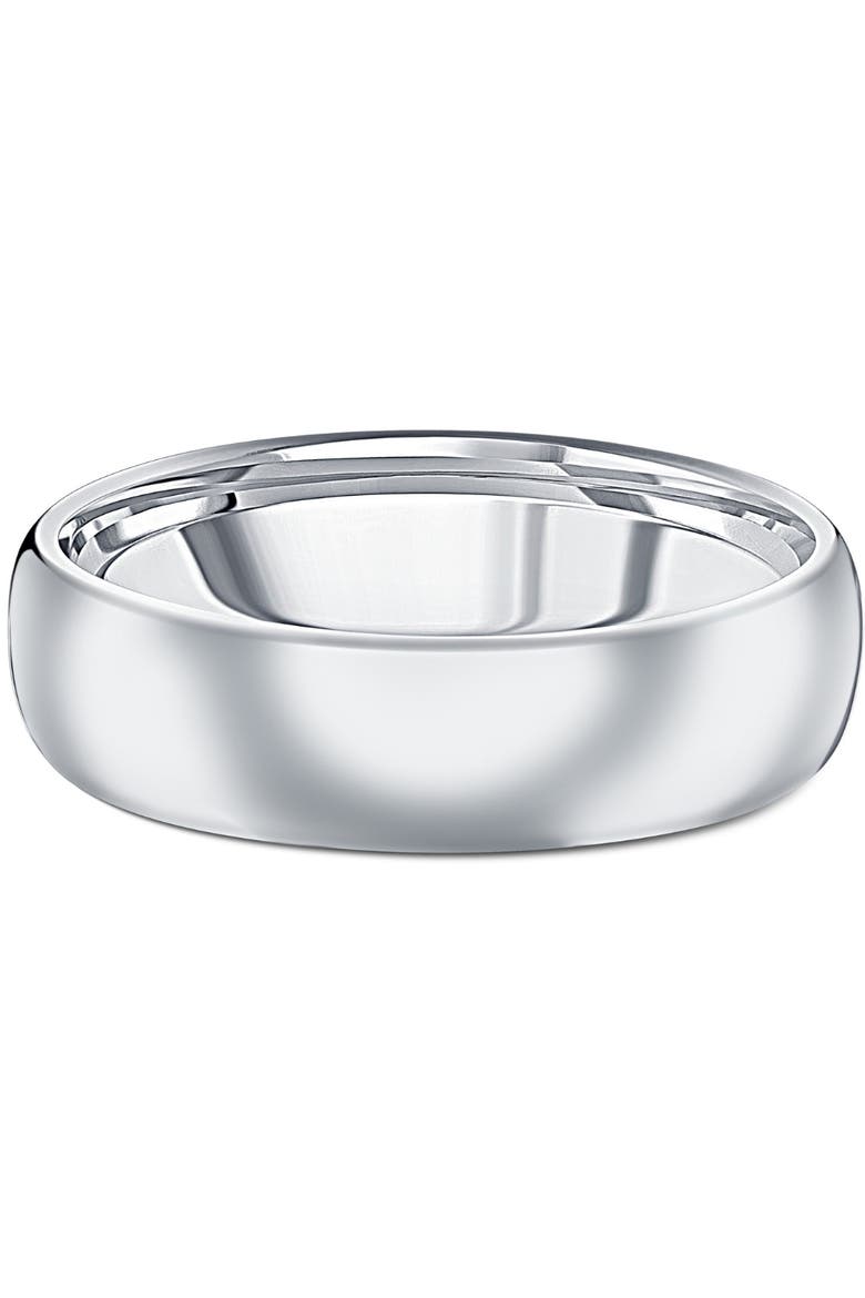 Men's Polished Tungsten 6mm Dome Comfort Fit Ring Wedding Band, Main, color, Tungsten