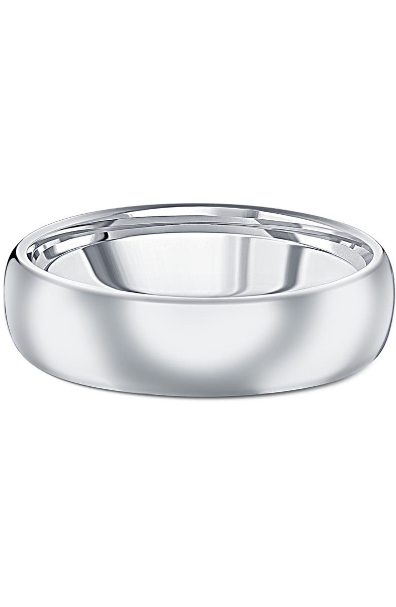 Bliss Diamond Men's Polished Tungsten 6mm Dome Comfort Fit Ring Wedding Band, Main, color, Tungsten