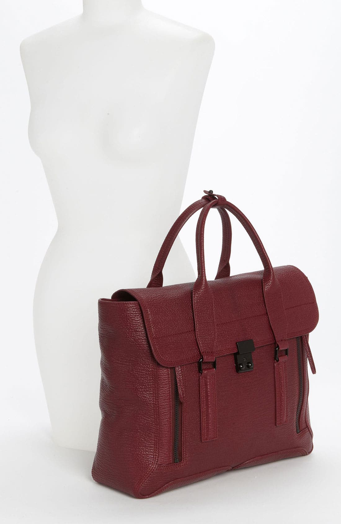 'Pashli' Leather Satchel, Alternate, color, AUBERGINE