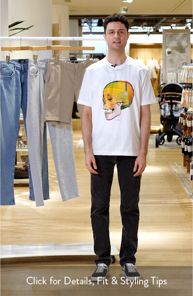 Skull Sketch Cotton Graphic T-Shirt, sales video thumbnail