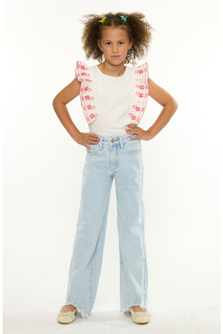Zendaya High Rise Wide Leg Jeans, Alternate, color, Light Wash