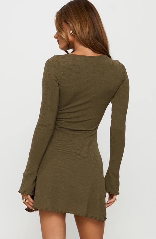 Princess Polly Dejonge Ring Detail Long Sleeve Minidress In Green