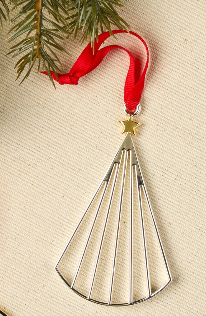 Nambé Umbrella Tree Ornament, Alternate, color, Silver