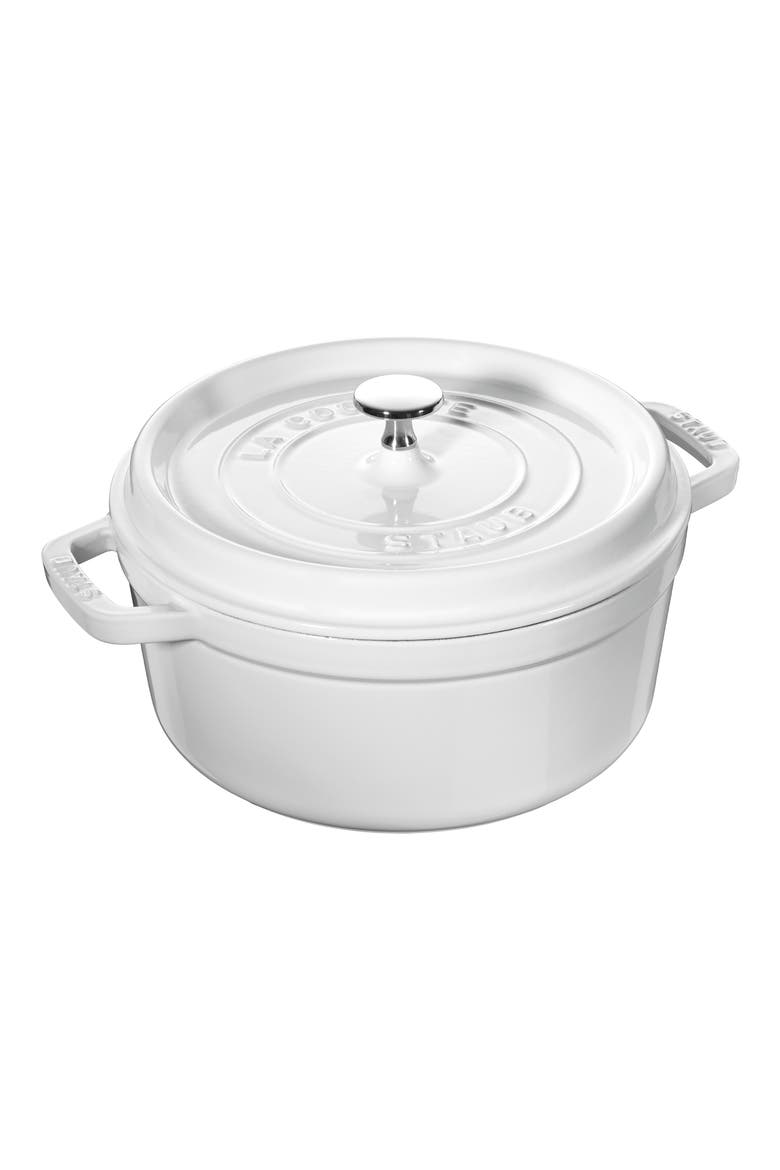 4-Quart Enameled Cast Iron Dutch Oven, Main, color, WHITE